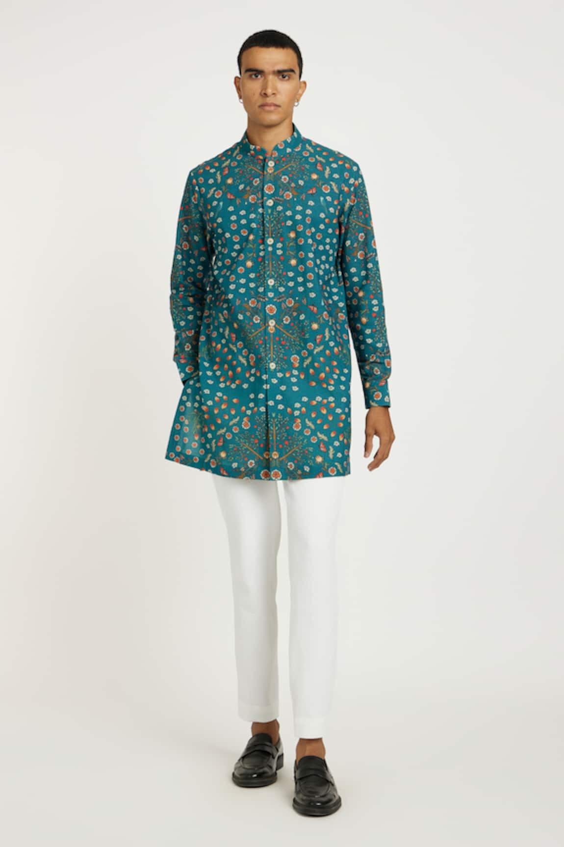 White plain linen pathani-suits - LAKSHMAN SAW (FASHION DESIGNER) - 4067049