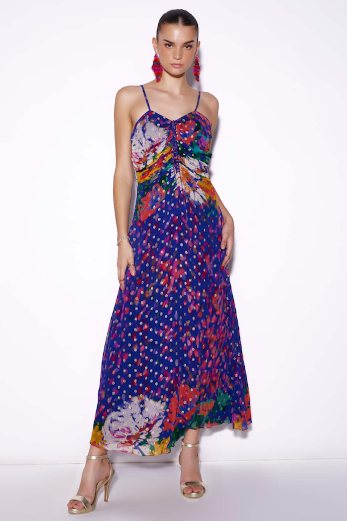 Verb By Pallavi Singhee Abstract Print Ruched Dress