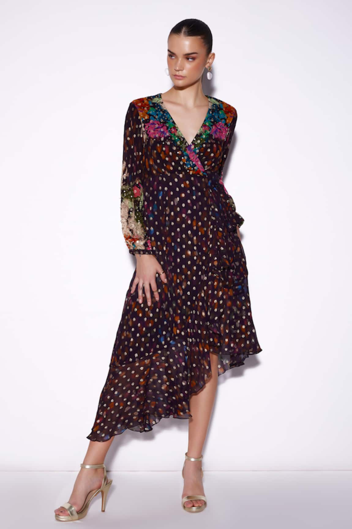 Verb By Pallavi Singhee Abstract Print Wrap Dress