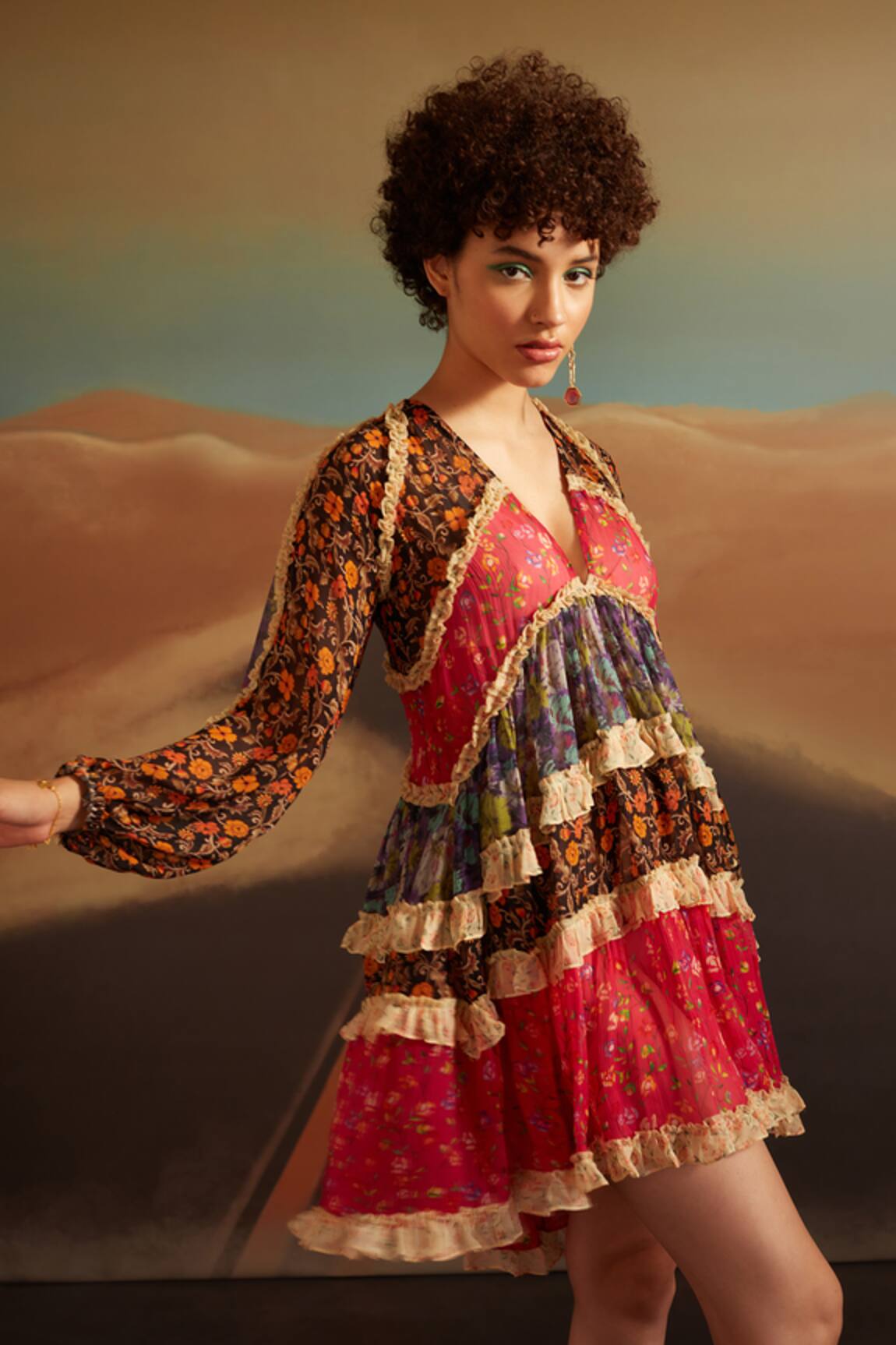 Verb By Pallavi Singhee Floral Print Layered Dress