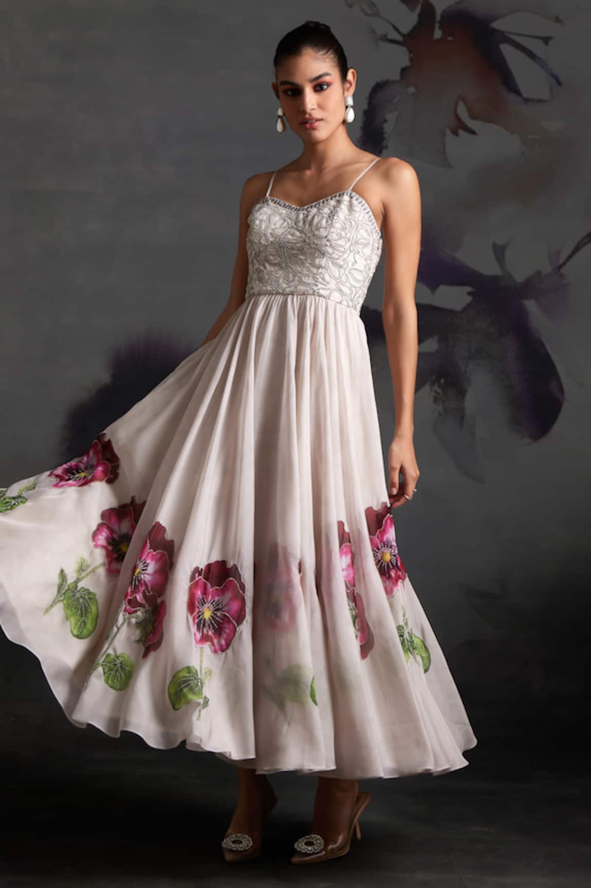 Verb By Pallavi Singhee Beads Embroidered Bodice Maxi Dress