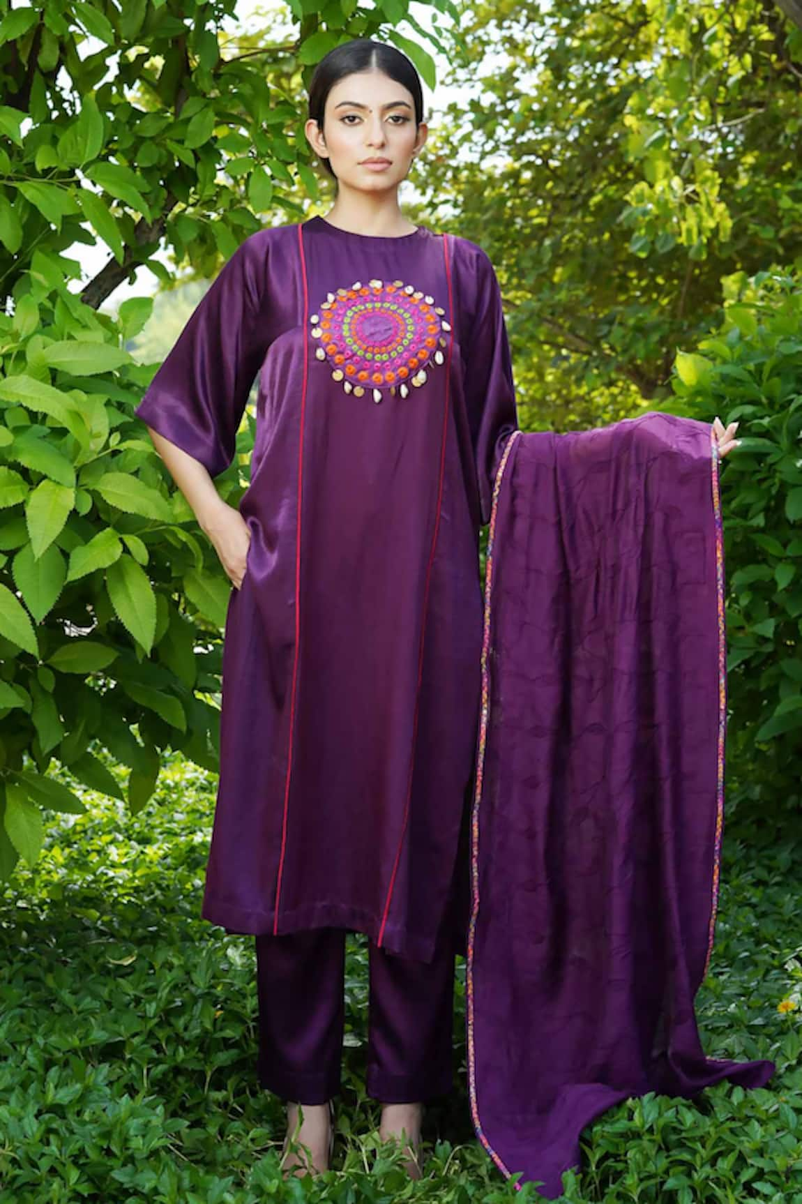 Ekavira Jamini Patch Embroidered Kurta Set