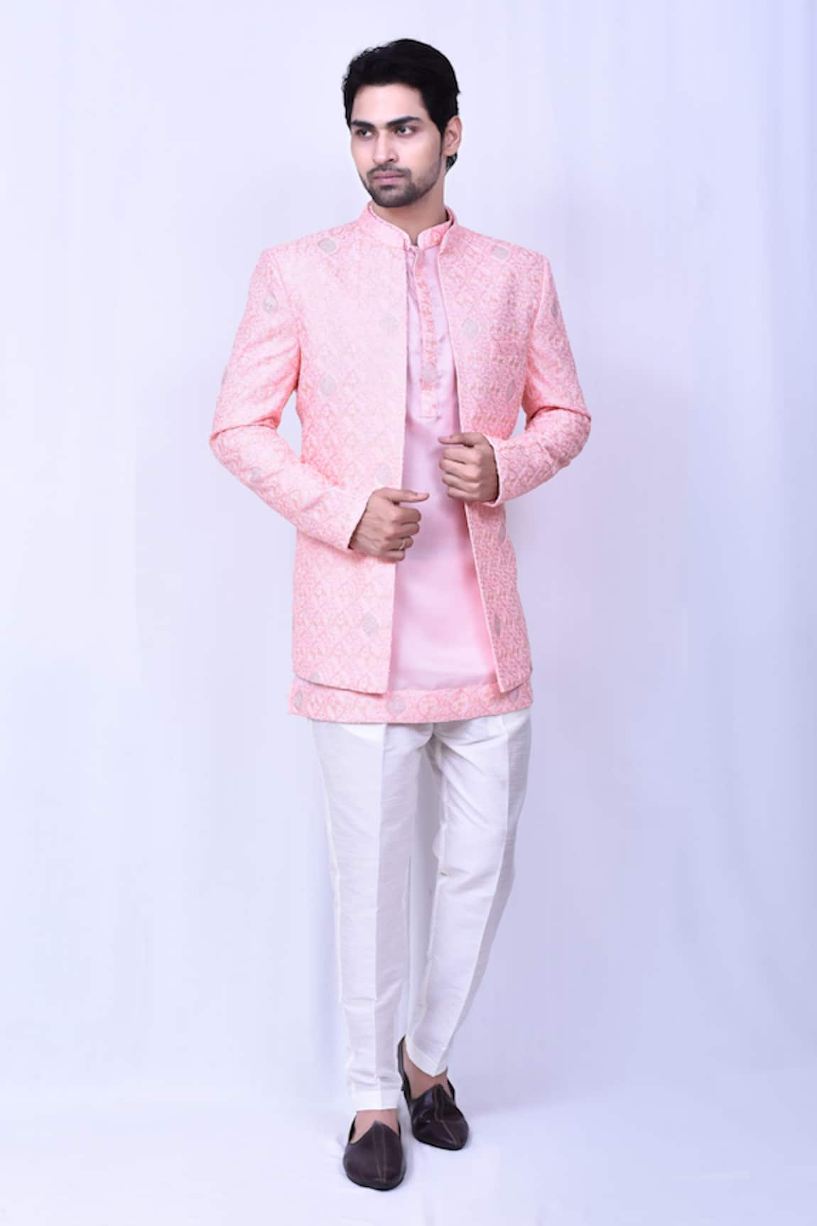 Arihant Rai Sinha Embroidered Coat With Short Kurta Set