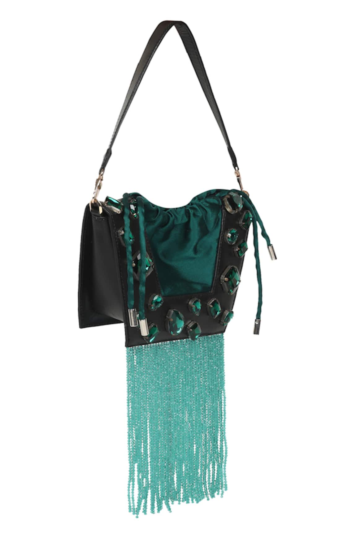 X Feet Above Trapeze Crystal Embellished Bag