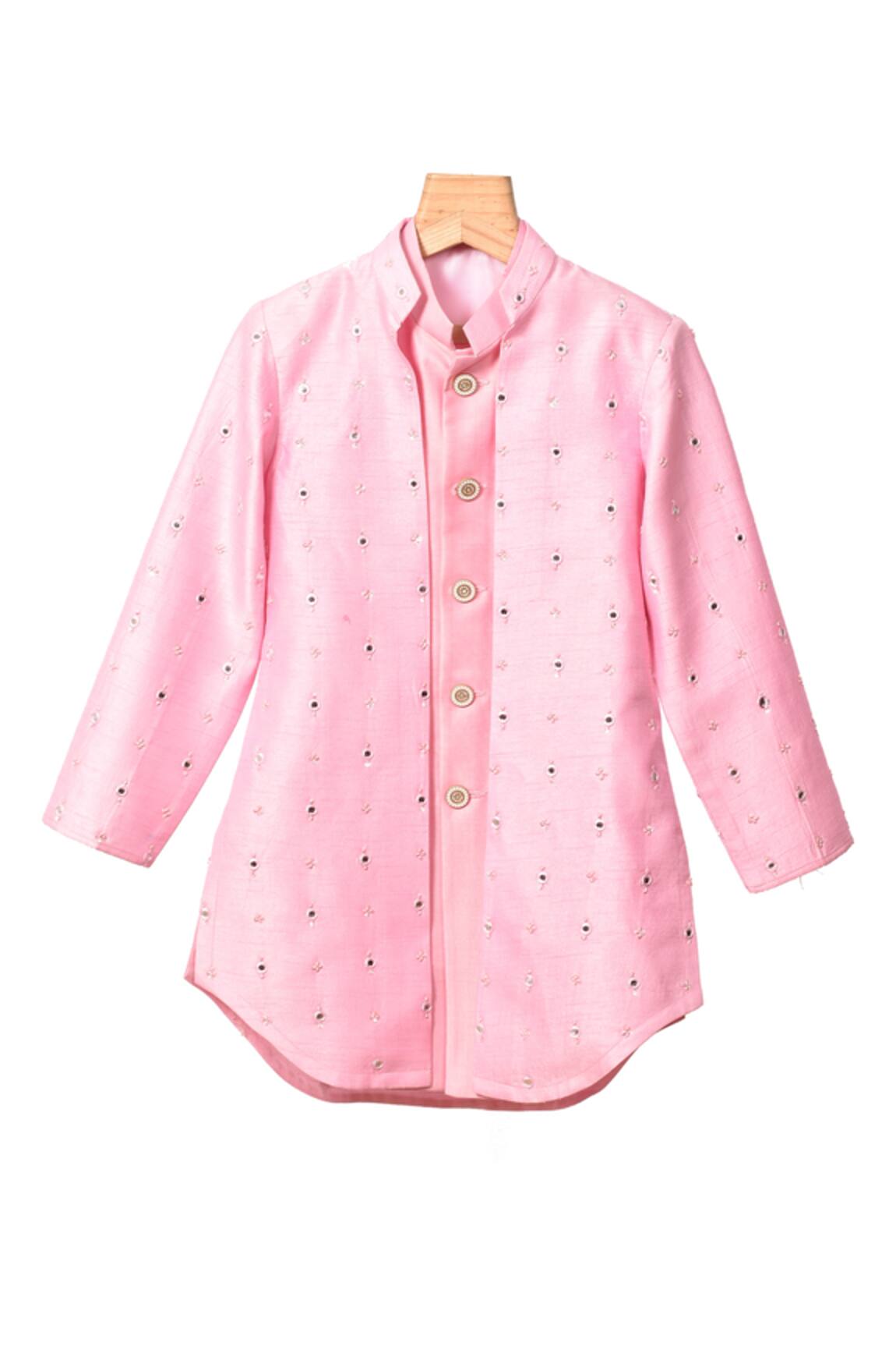 Partykles Mirror Work Achkan & Bundi Set 