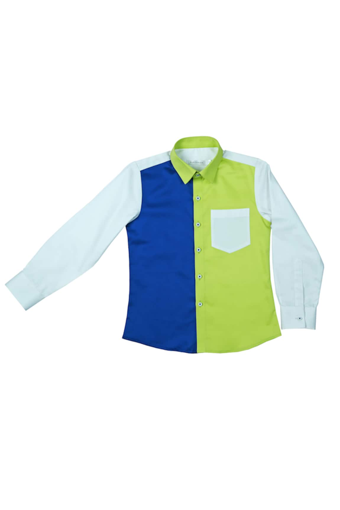 Partykles Cotton Satin Colorblock Shirt