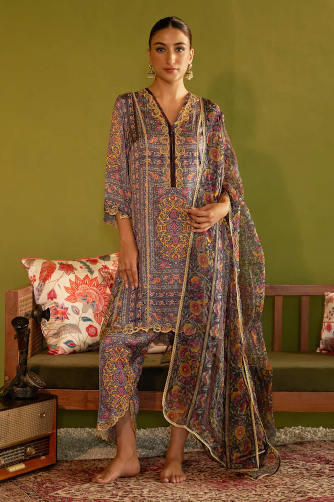 Sage Saga Keerat Neel Floral Print Kurta Set 
