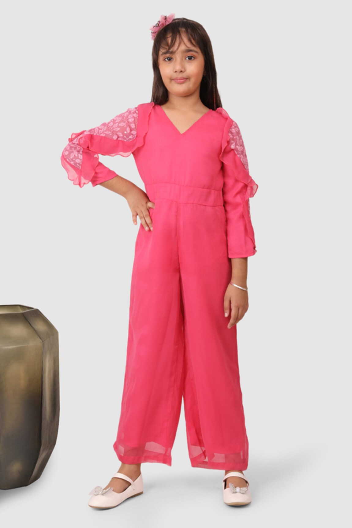 Jelly Jones Lace Panel Sleeve Jumpsuit