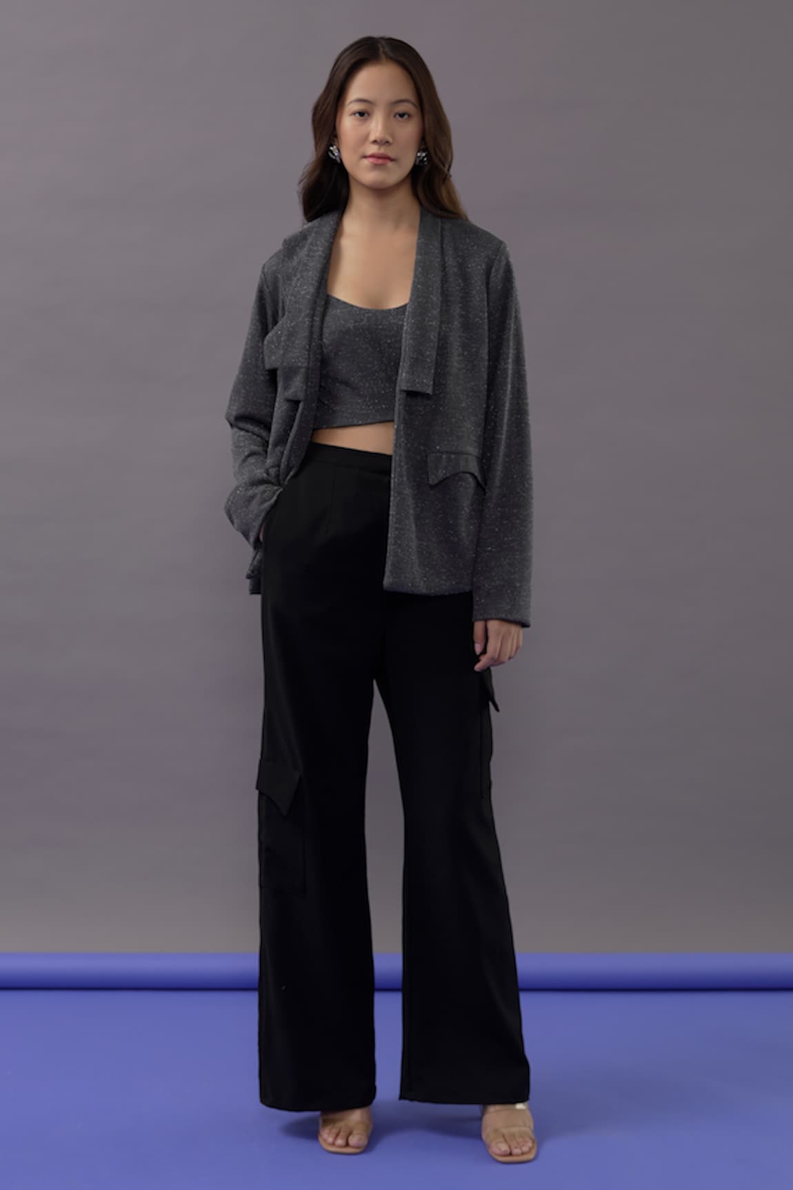 Kritika Madan Label Metallic Oversized Blazer & Pant Set