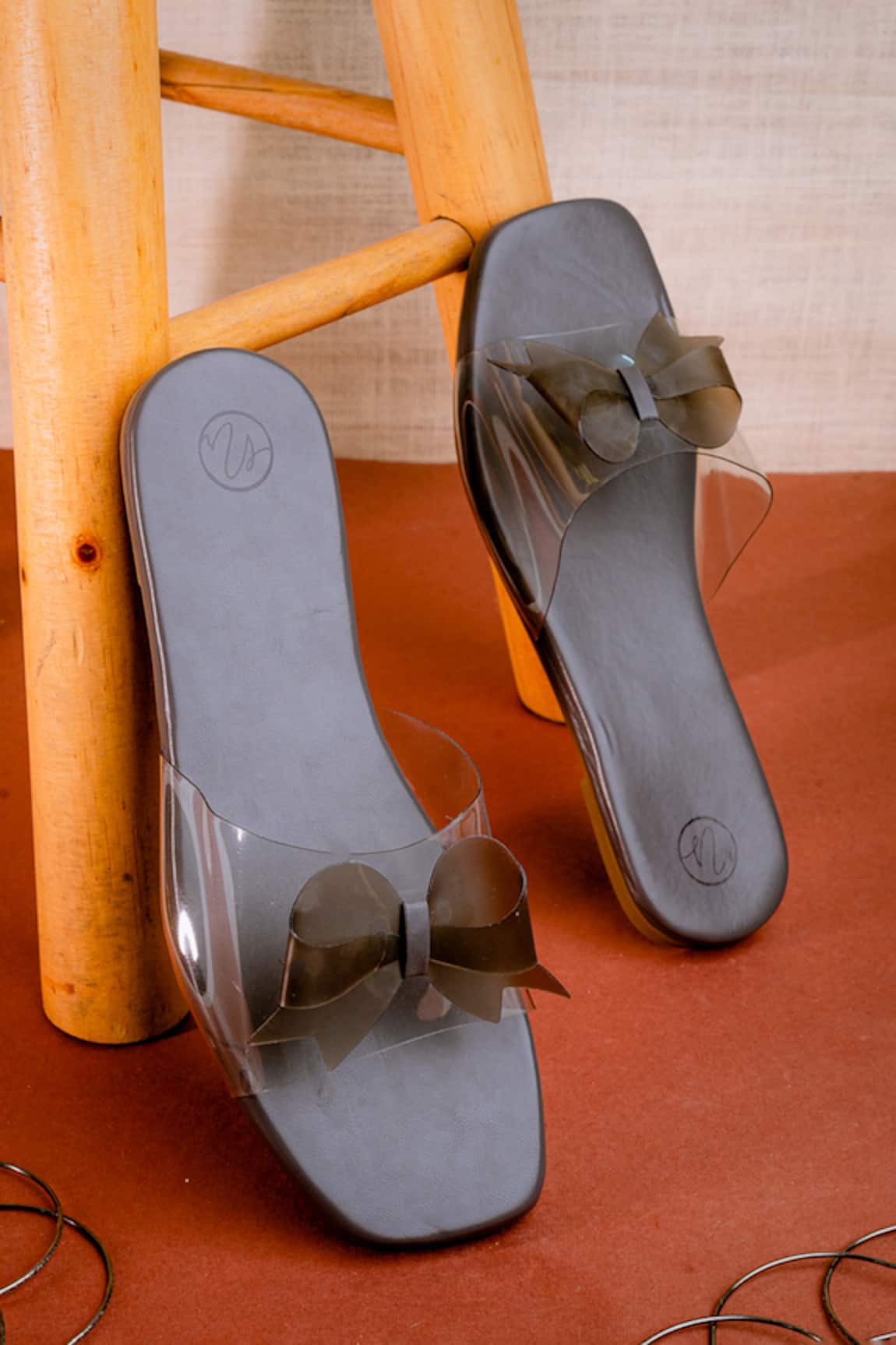 NR By Nidhi Rathi Bow Embellished Strap Flats 