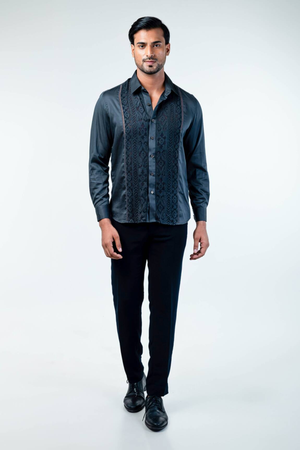 Kommal Sood Lace Embroidered Button Down Shirt 