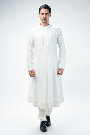 Kommal Sood Cotton Silk Full Sleeve Anarkali Kurta With Churidar 