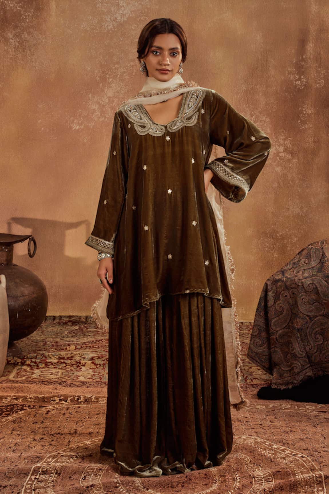 Roze Razia Embroidered Kurta & Sharara Set