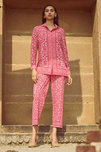 Dash And Dot Baroque Porcelain Print Shirt With Pant 
