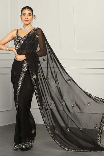 Meenagurnam Mirror Embroidered Saree With Blouse 