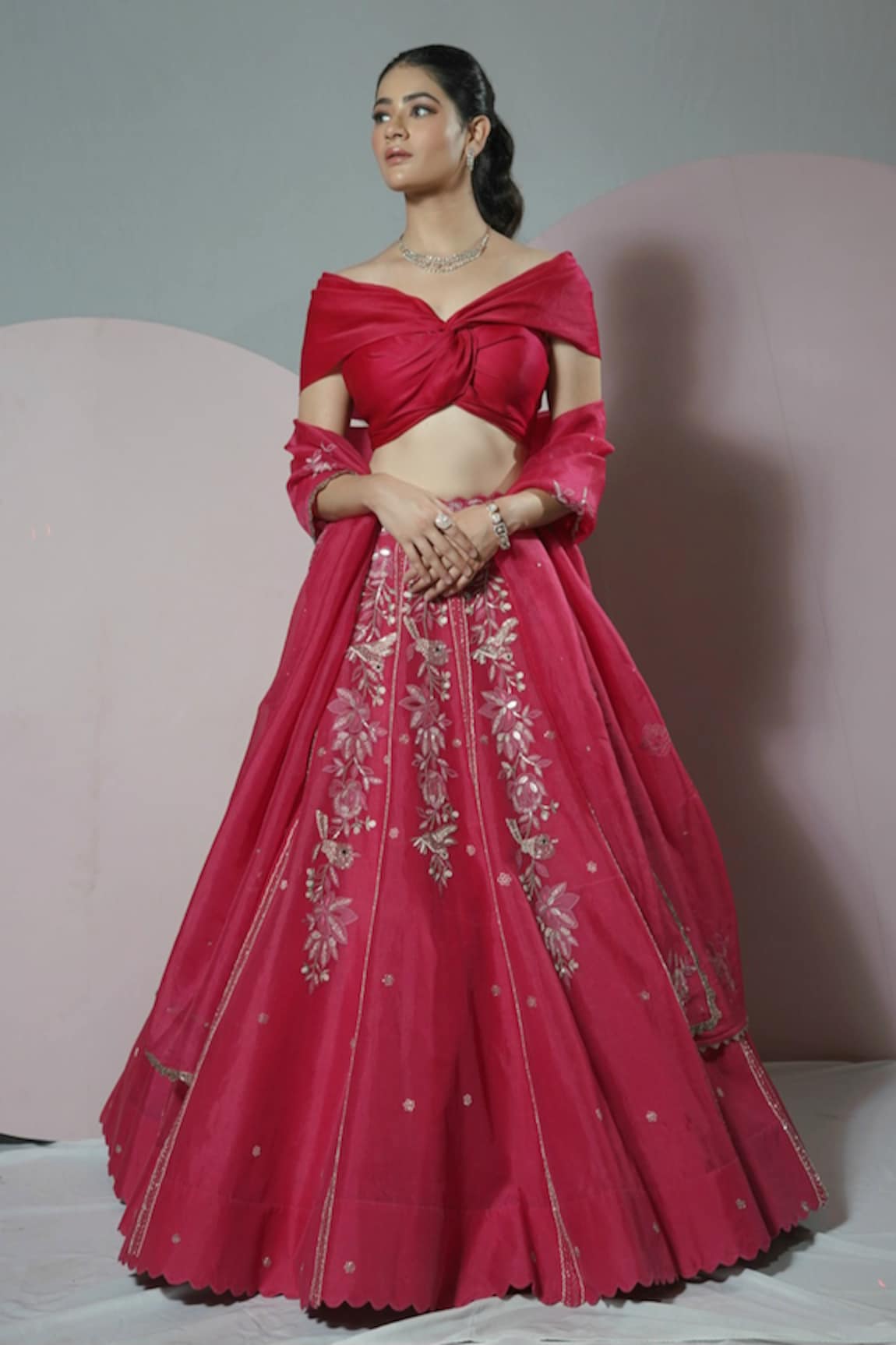 Sonia Bansal Resham Floral Embroidered Lehenga Set