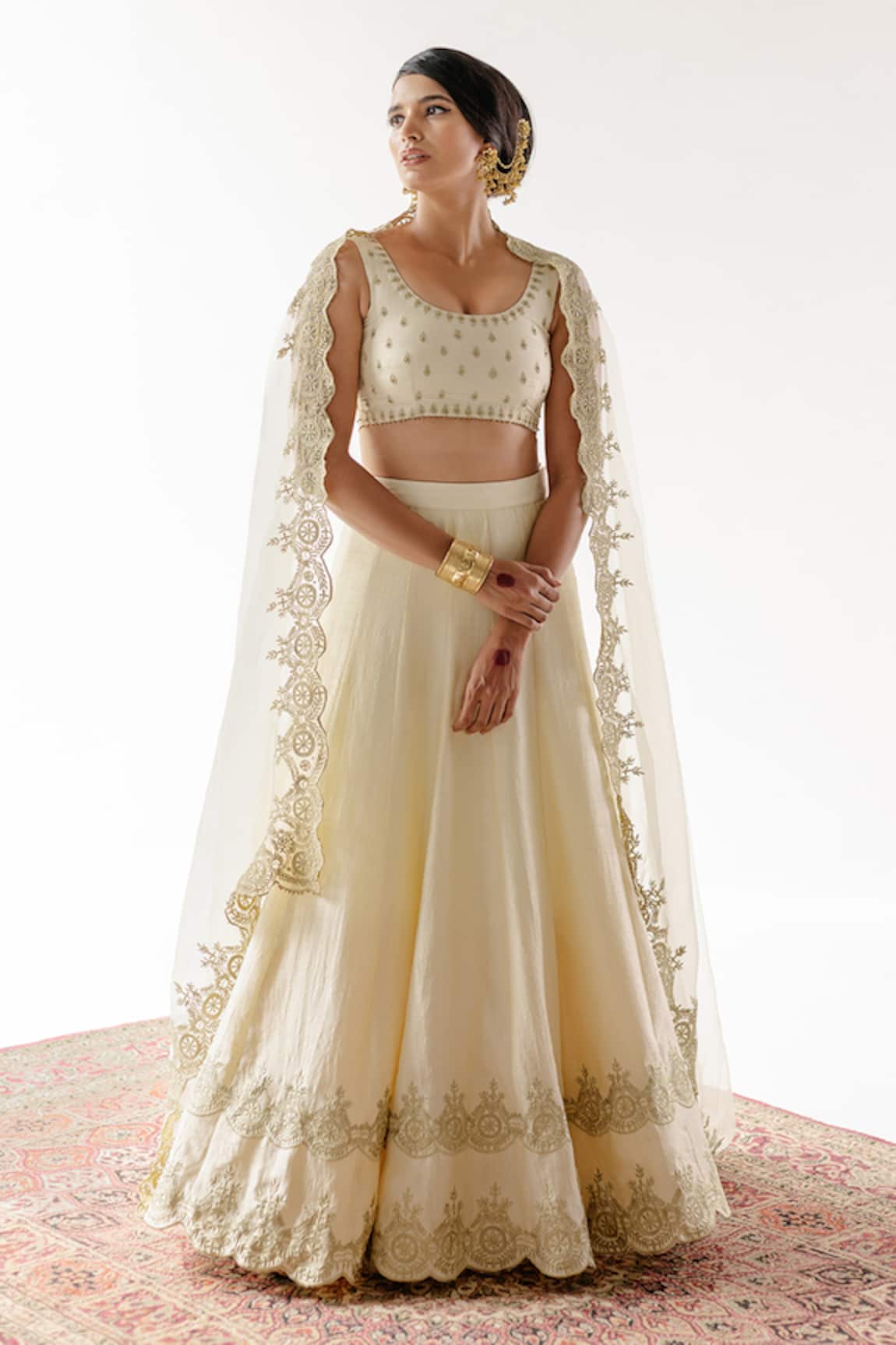Ridhimaa Gupta Raazi Floral Scallop Embroidered Lehenga Set