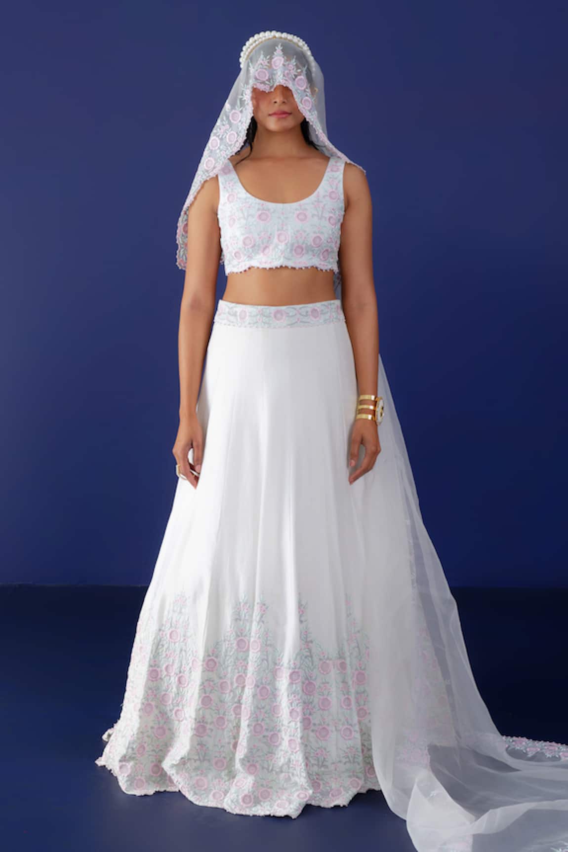 Ridhimaa Gupta Masakali Floral Resham Embroidered Lehenga Set