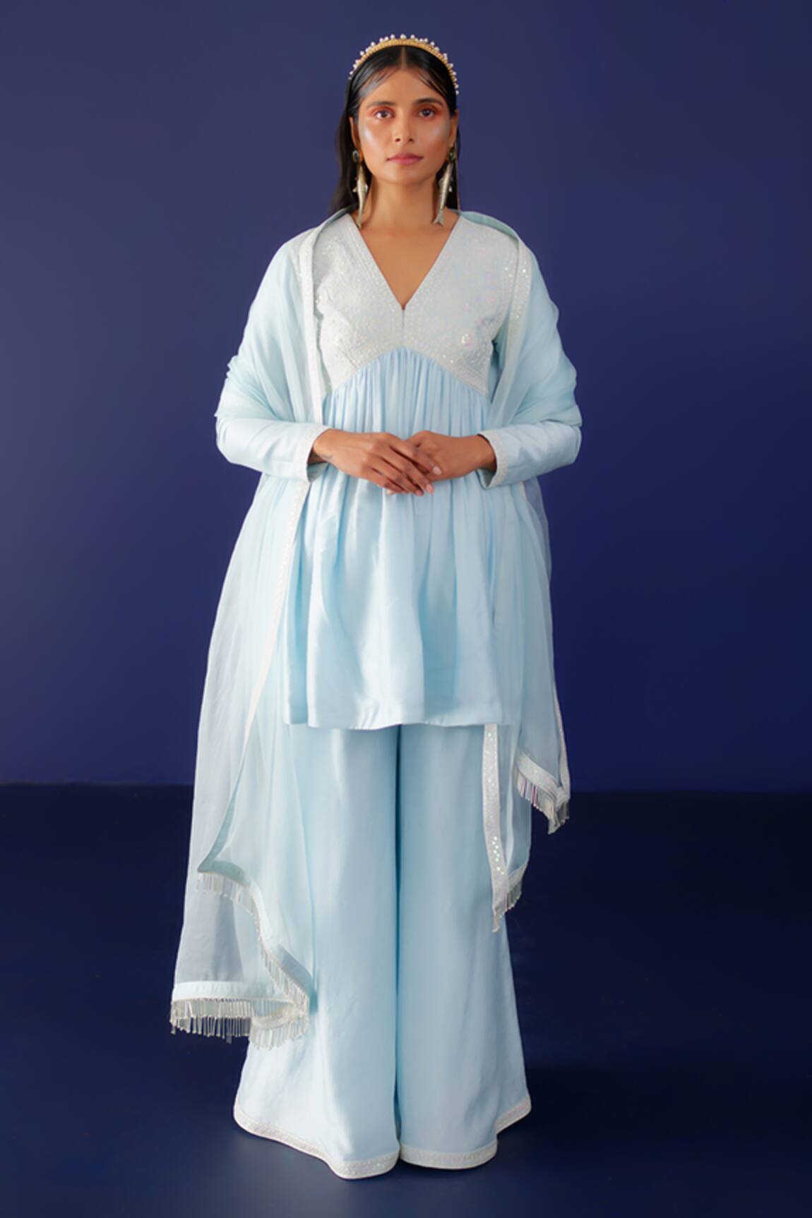 Ridhimaa Gupta Anjum Embroidered Yoke Anarkali Pant Set