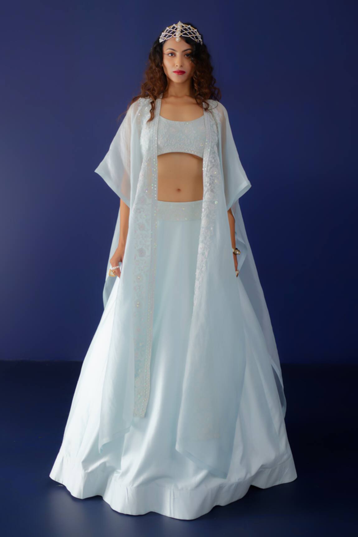 Ridhimaa Gupta Zaara Resham Work Cape & Lehenga Set