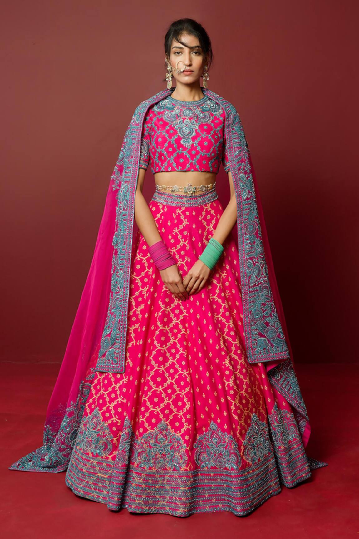 Ridhimaa Gupta Kaushika Bandhani Pattern Bridal Lehenga Set