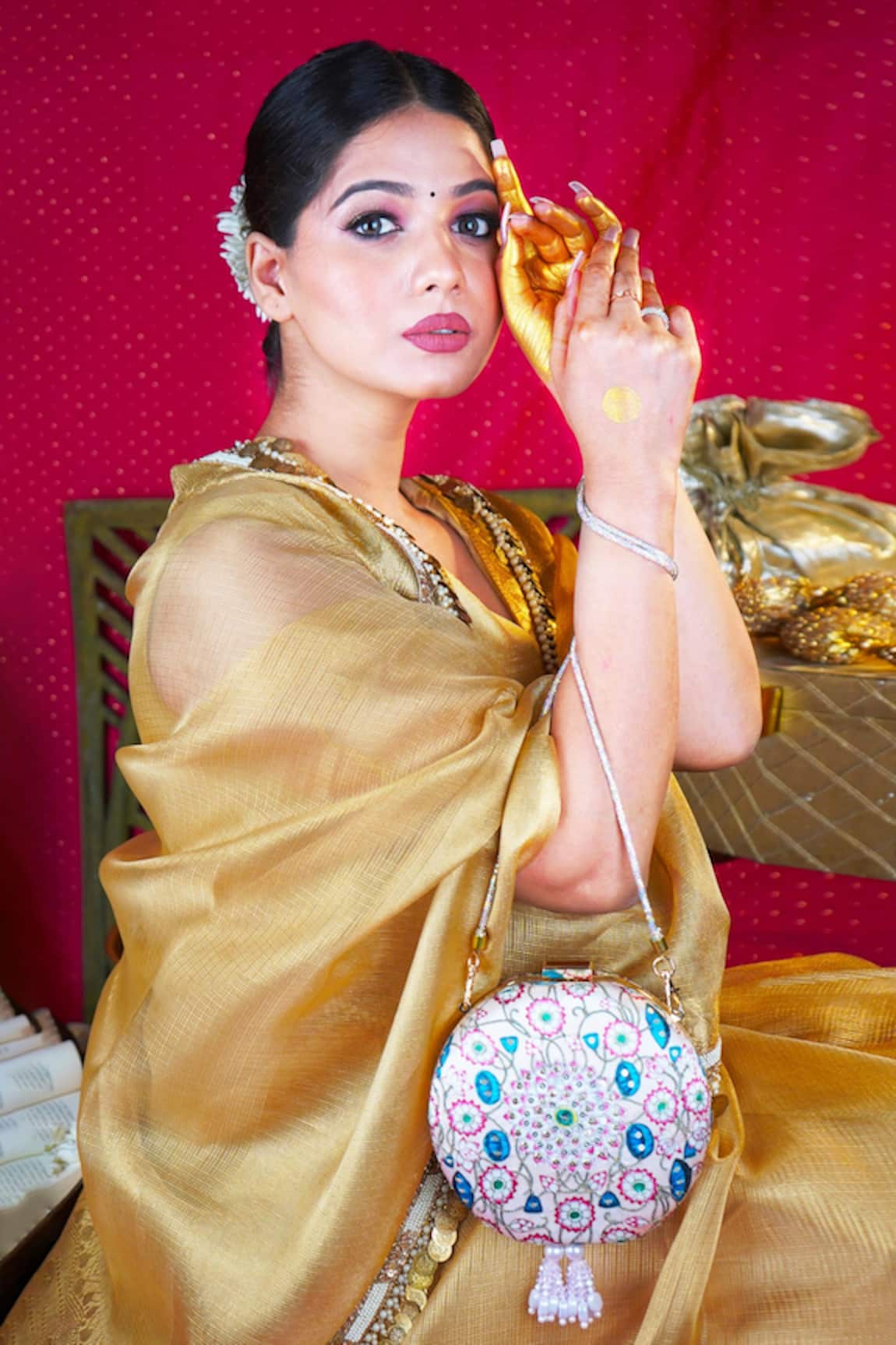 Puneet Gupta Kamal Bagh Sequin Embellished Clutch