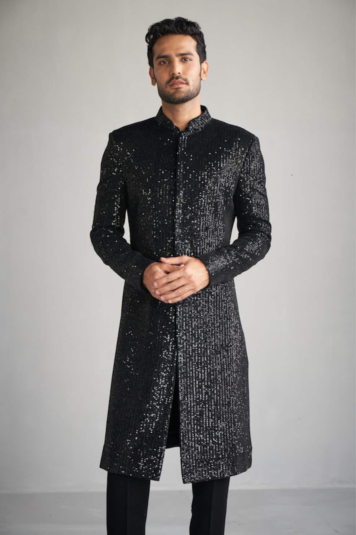 Sawan Gandhi Sequin Embellished Sherwani With Pant