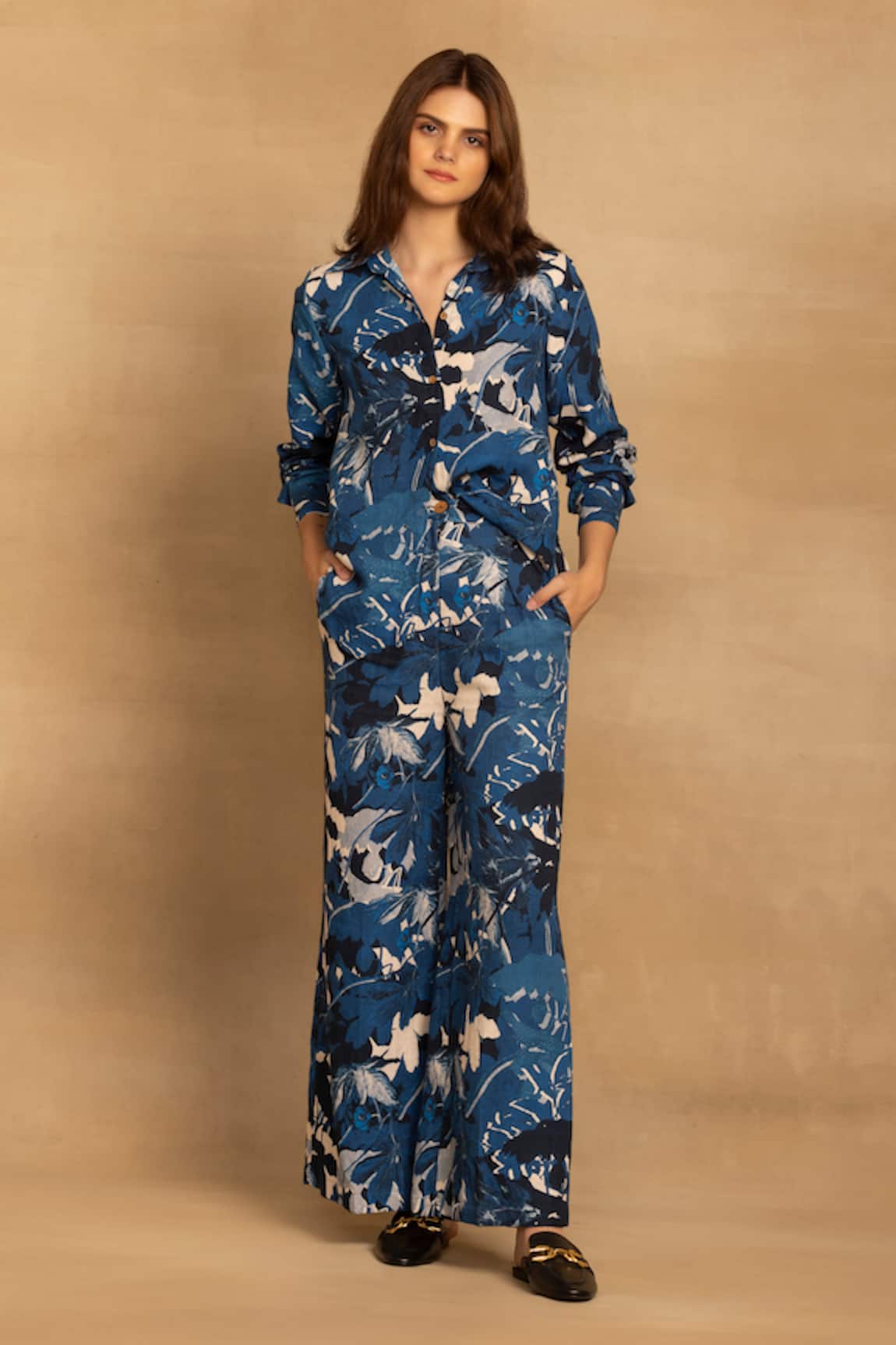 REENA SHARMA Sara Floral Print Shirt & Pant Co-ord Set 