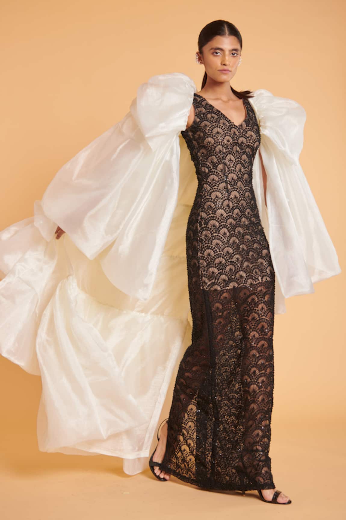 Siddartha Tytler Crystal Embellished Column Gown