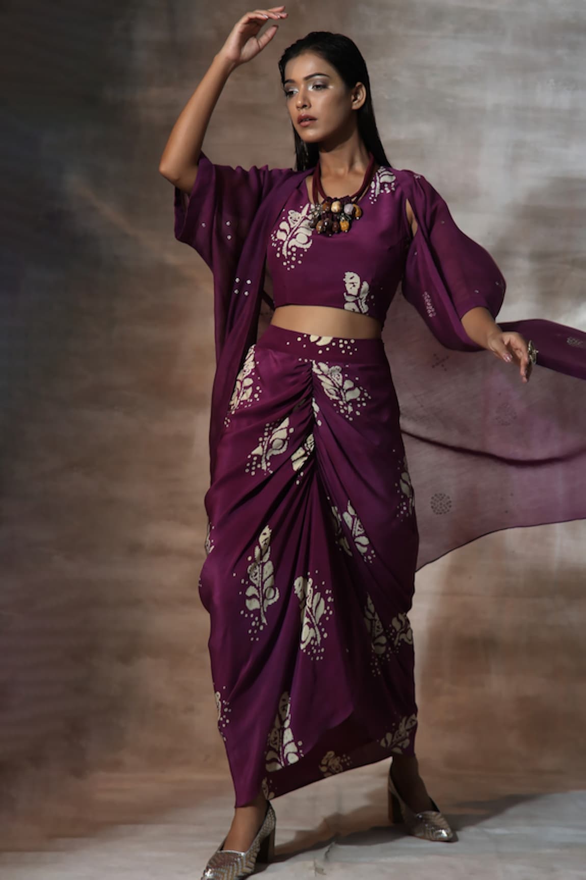 Neeta Bhargava Hand Painted Shrug Skirt Set