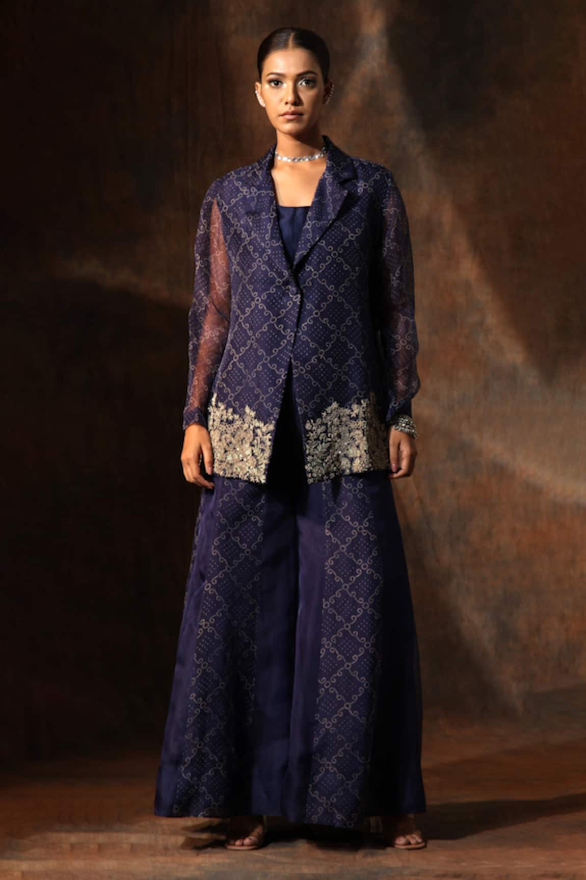 Neeta Bhargava Bandhani Print Coat Sharara Set