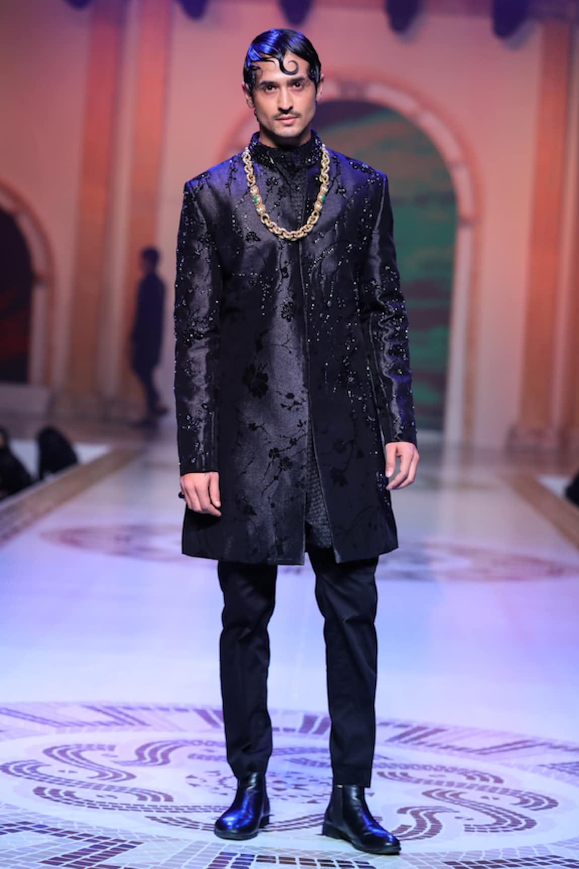 Neeta Lulla Kaveh Floral Embossed Sherwani Set