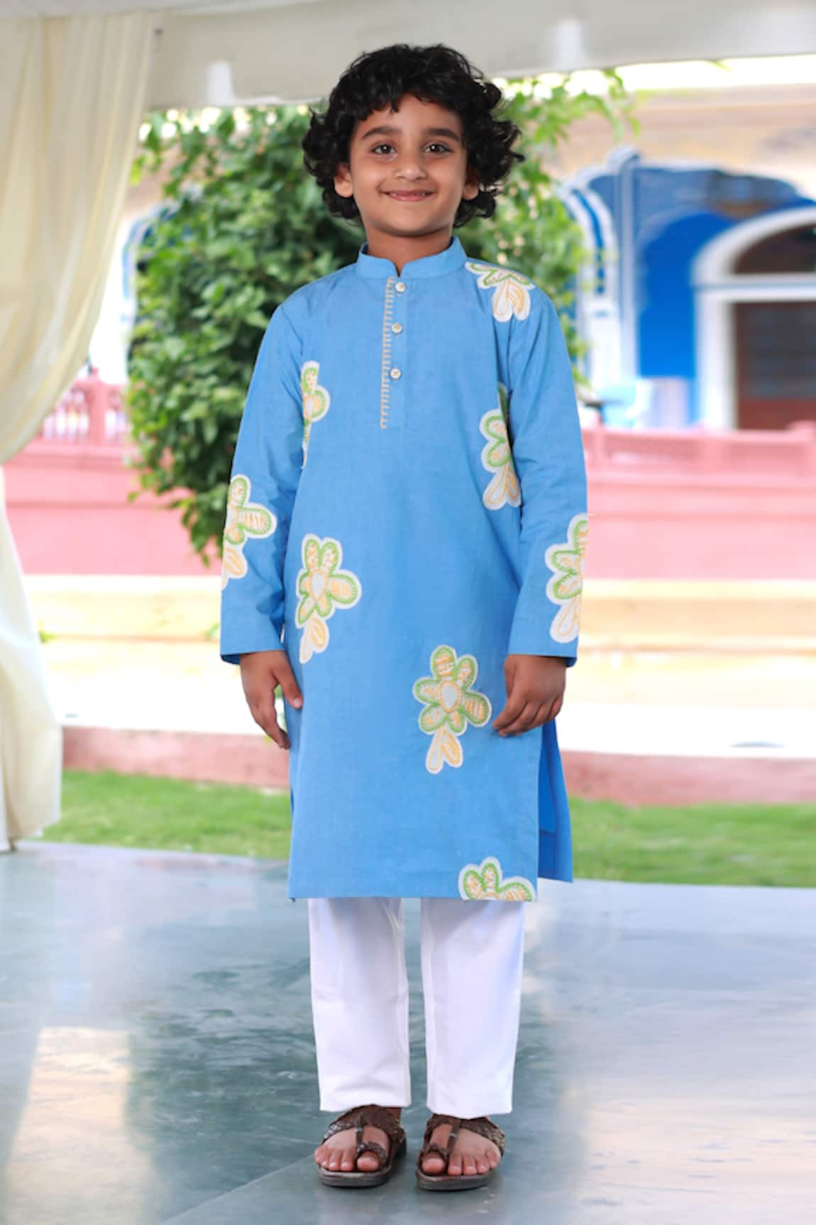 Little Luxury Hand Embroidered Kurta With Pyjama