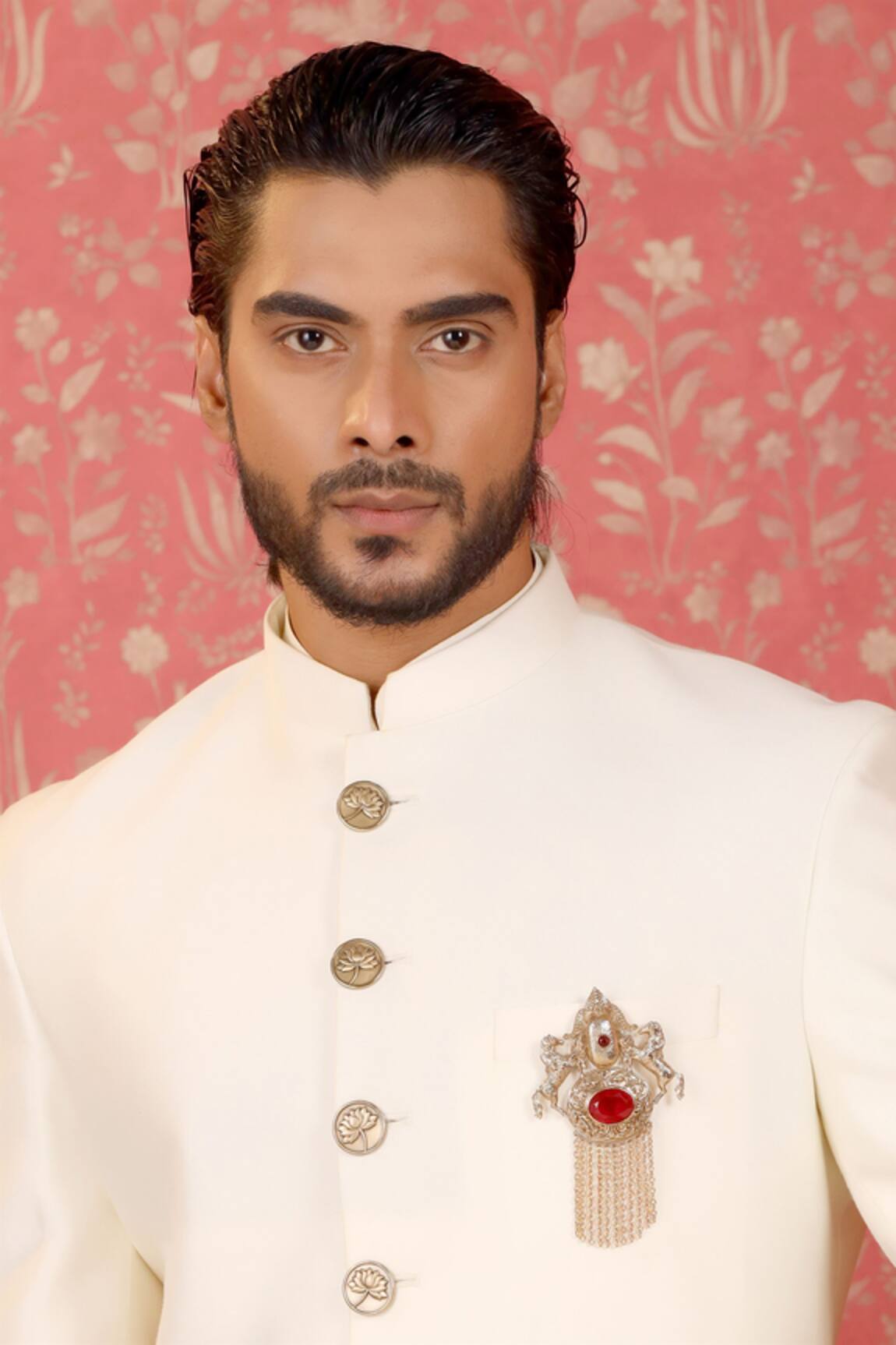 Cosa Nostraa Sawaar-E-Noor Glass Stone Embellished Brooch 