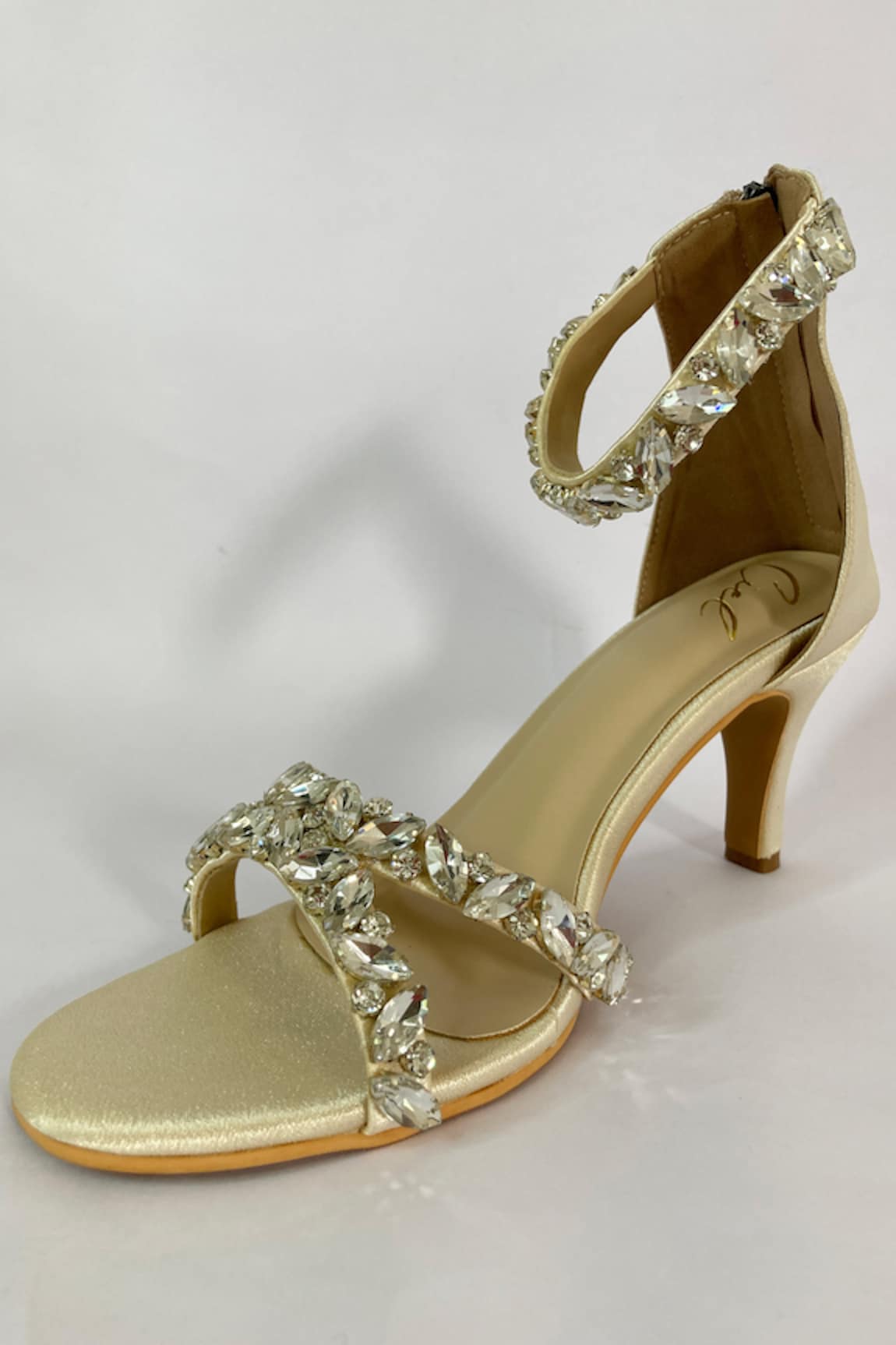 Ciel Citrine Embellished Strap Heels