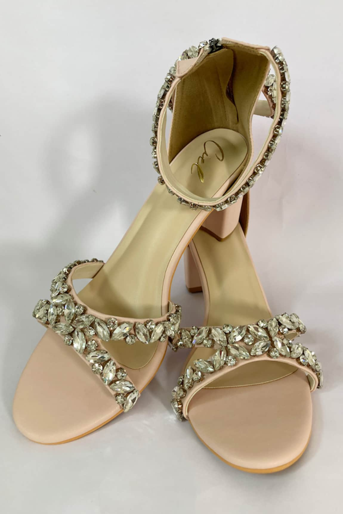 Ciel Stone Embellished Strap Heels