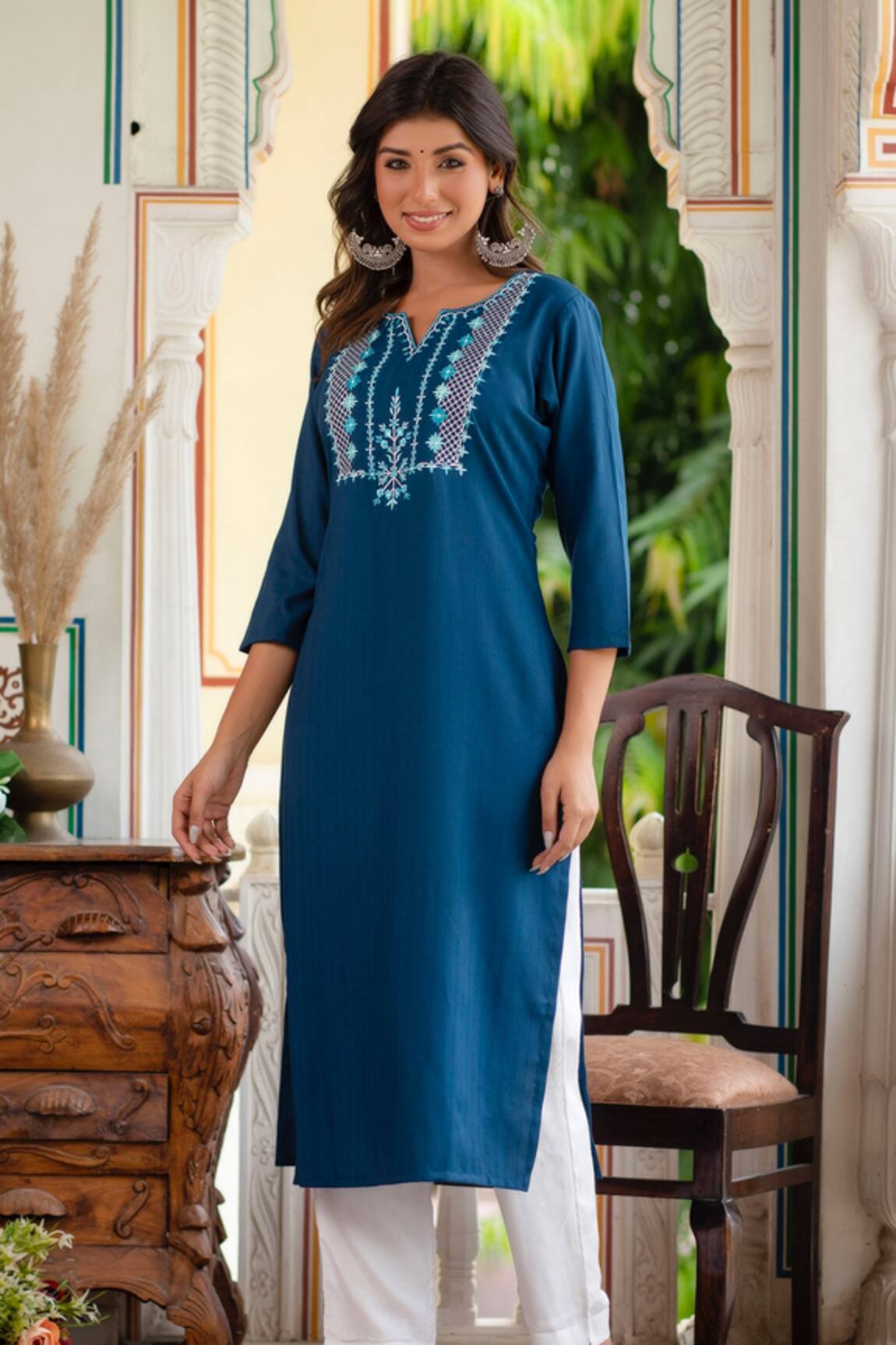 Kohsh Floral Embroidered Bodice Kurta