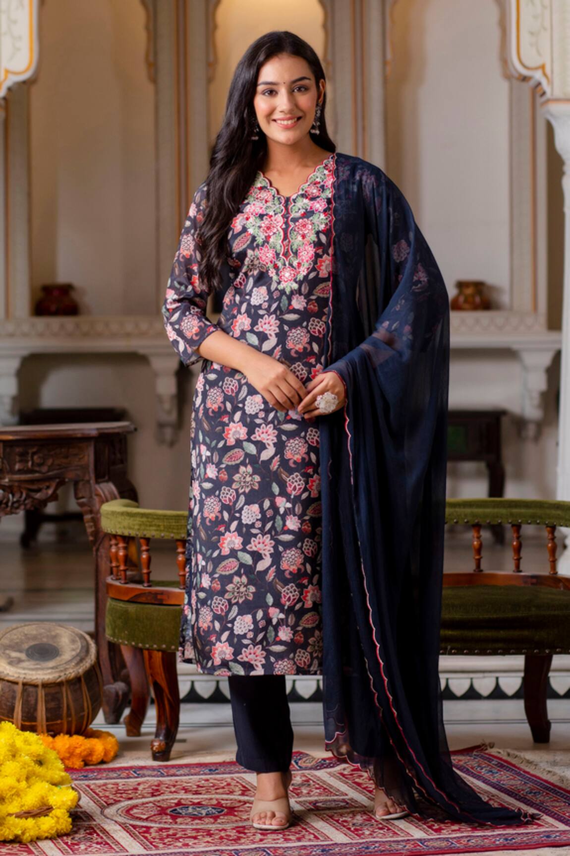 Kohsh Mughal Print Kurta Pant Set