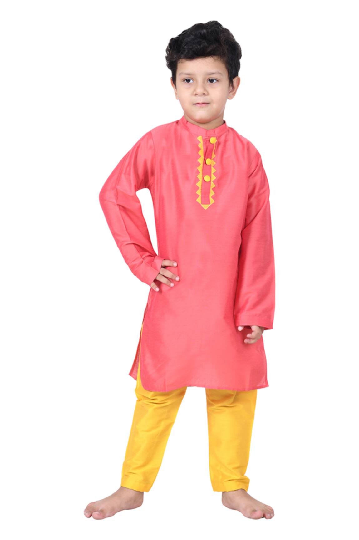 APRICOTKIDS Cotton Silk Kurta Set