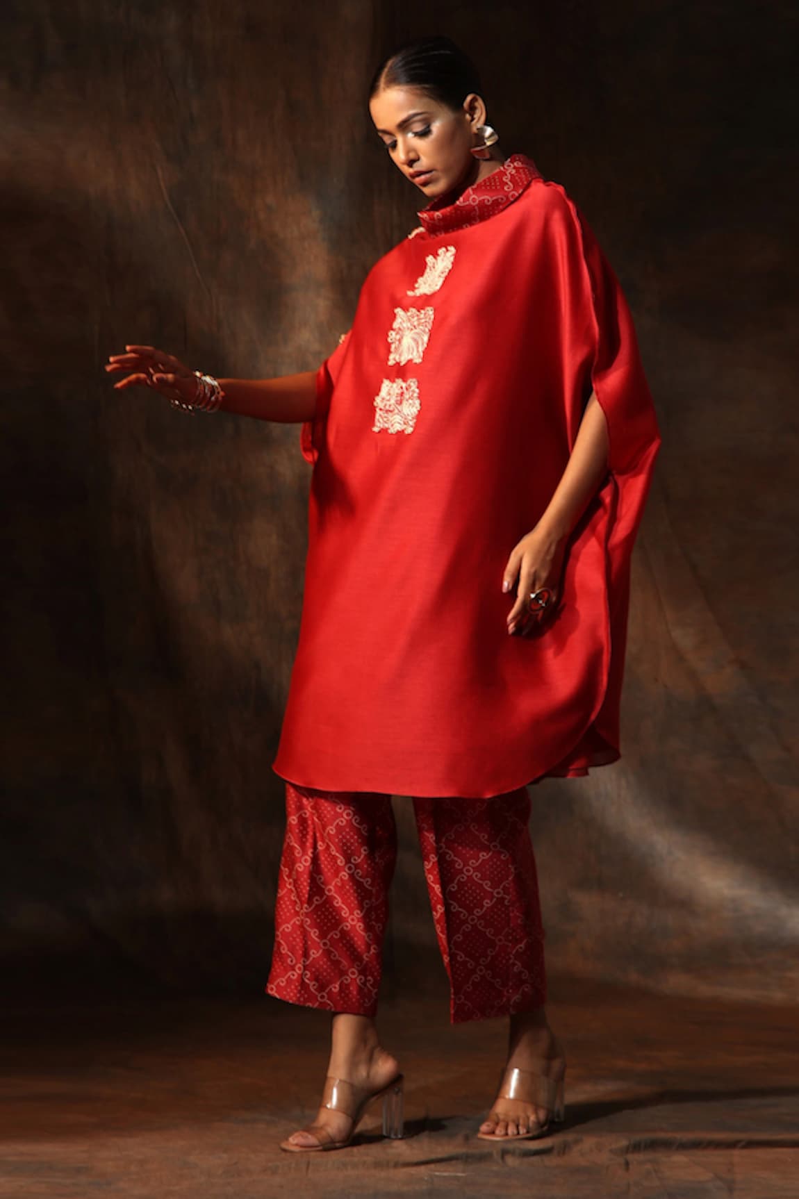 Neeta Bhargava Anchor Thread Work Kaftan With Pant