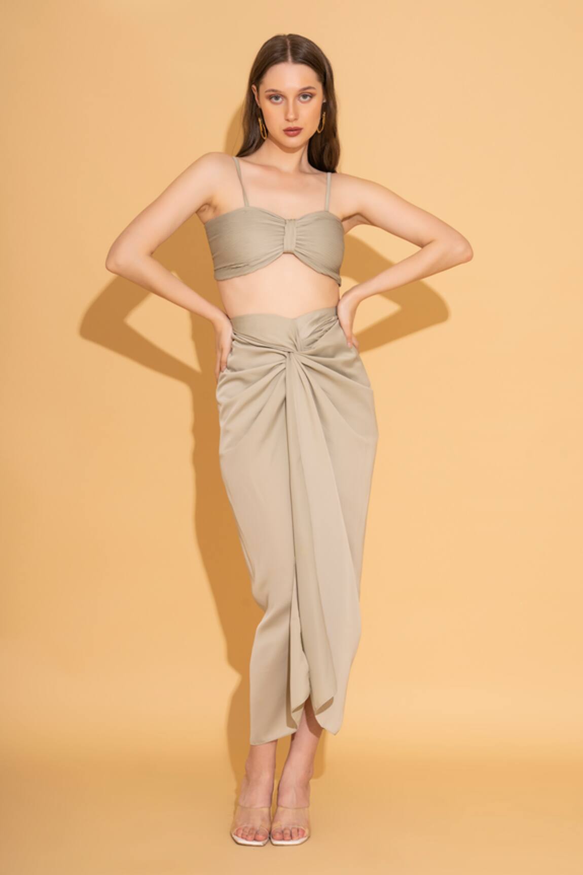 TORQADORN Plain Draped Skirt