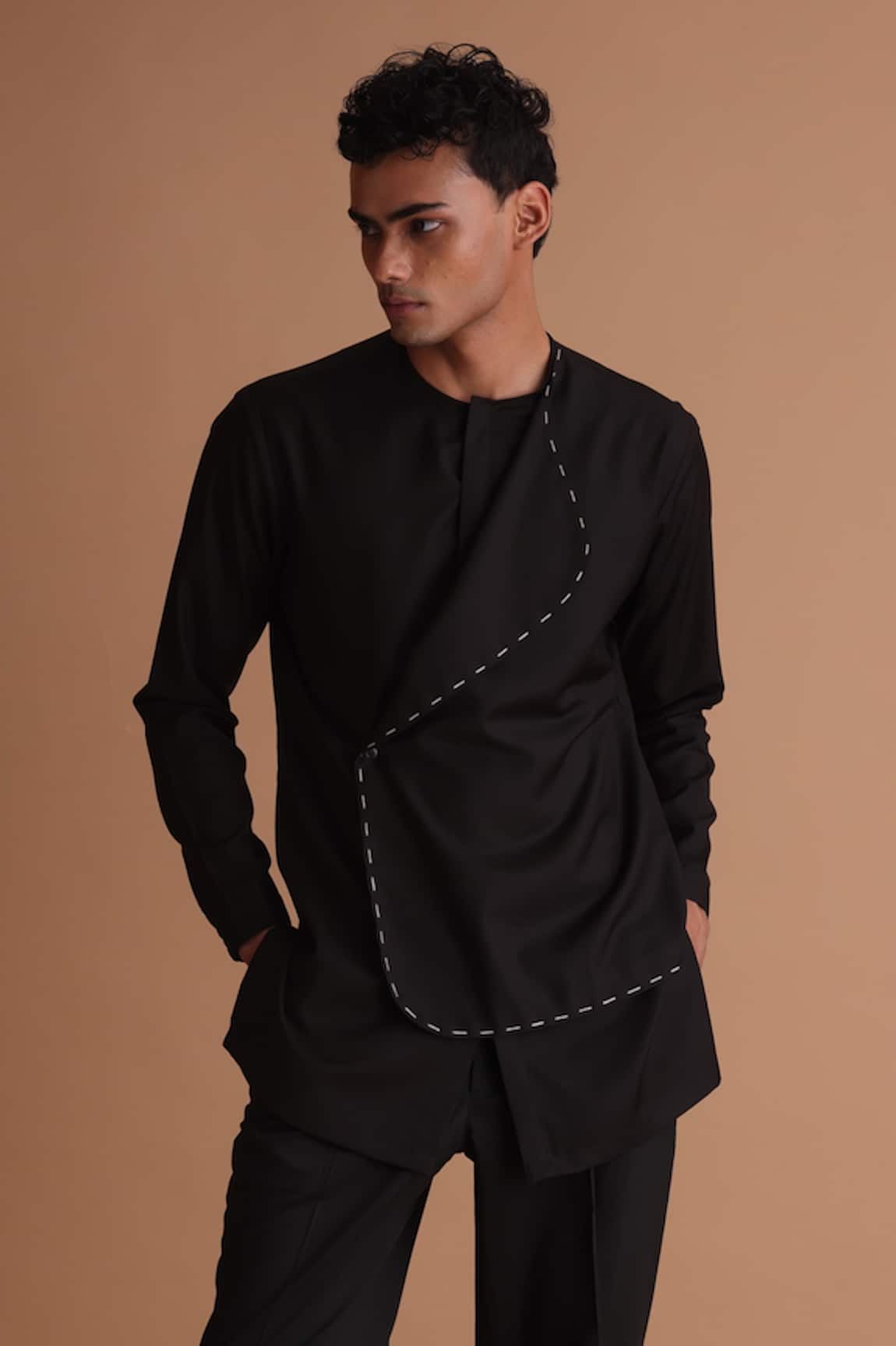 Tisa - Men Overlap Panel Kurta