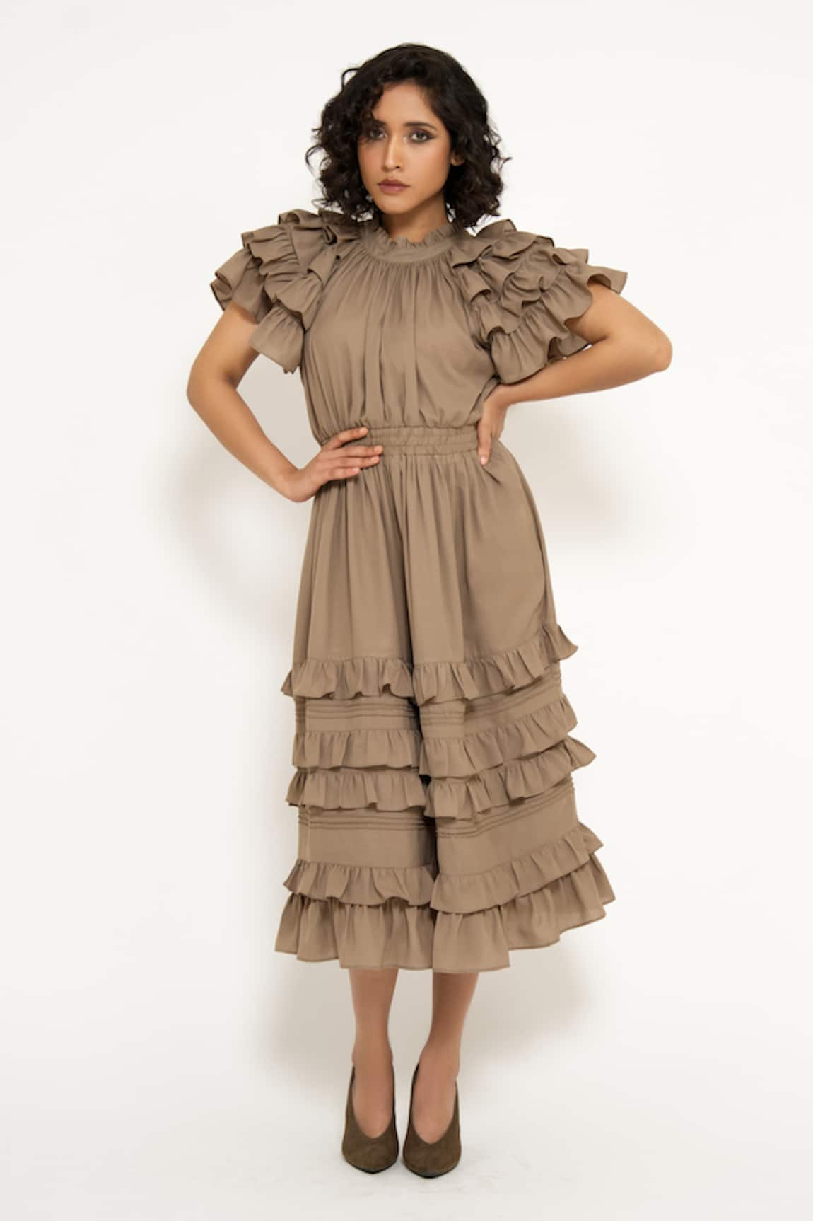 House of Behram Ruffle Detailed Dress