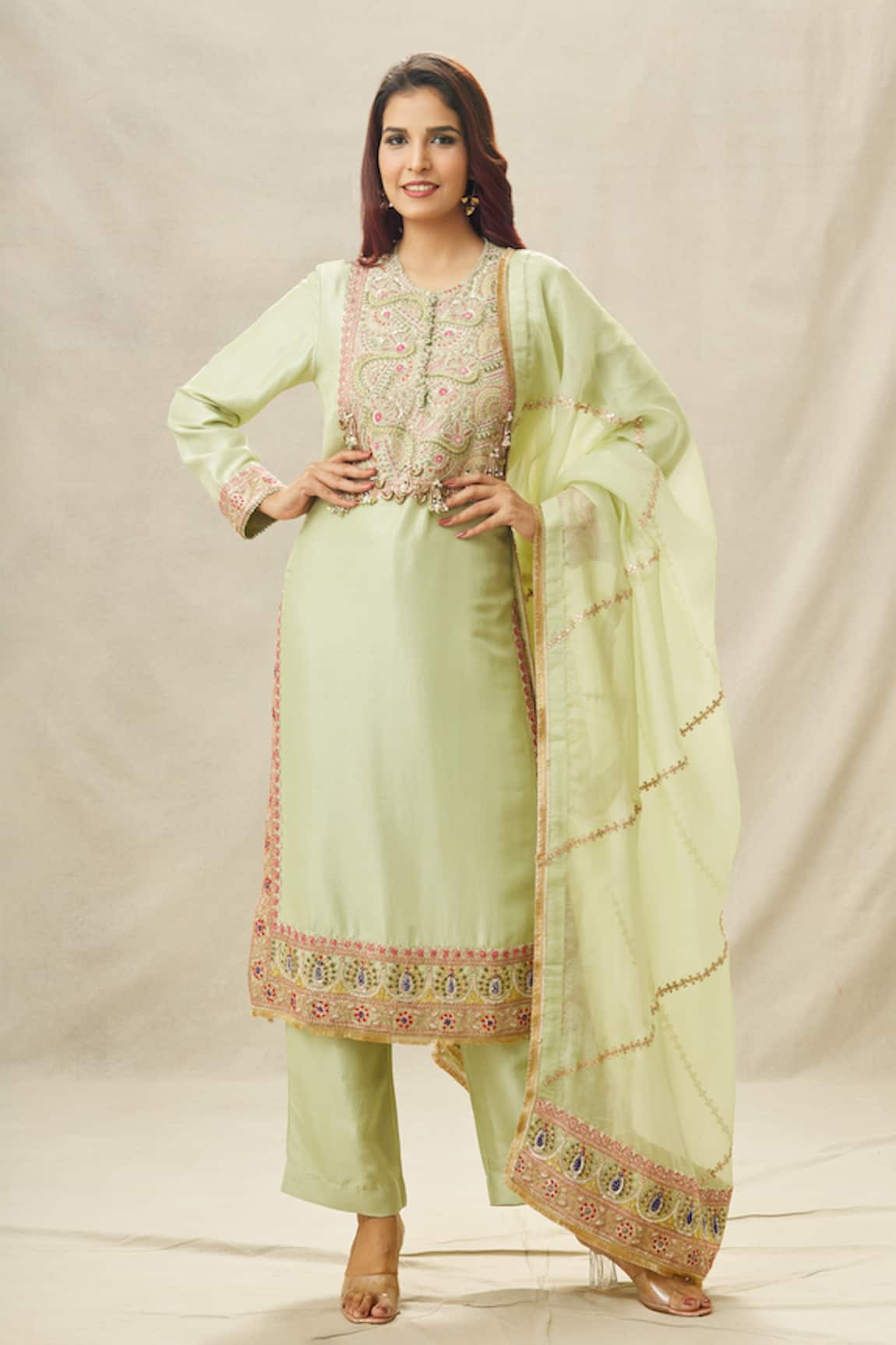 Anamika Khanna Bodice Embroidered Kurta Set