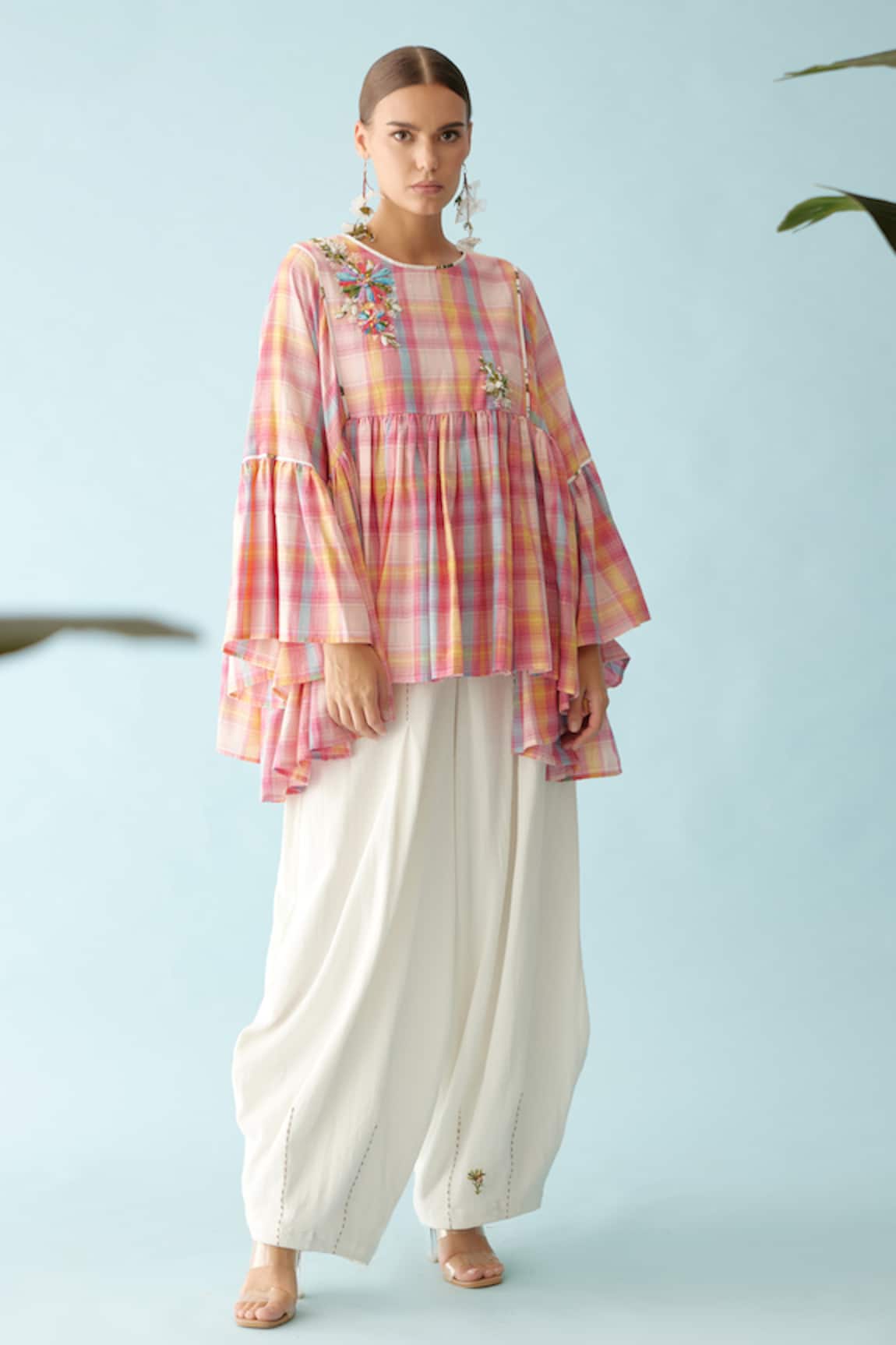 Nikasha Checkered Frilled Top 