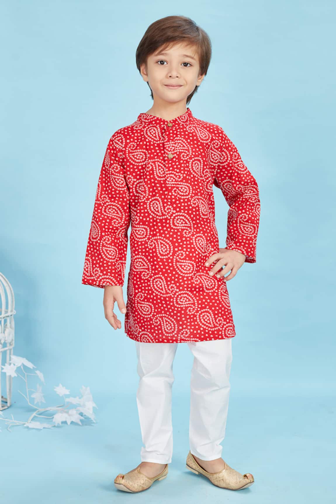 Maaikid Bandhani Print Kurta & Pyjama Set