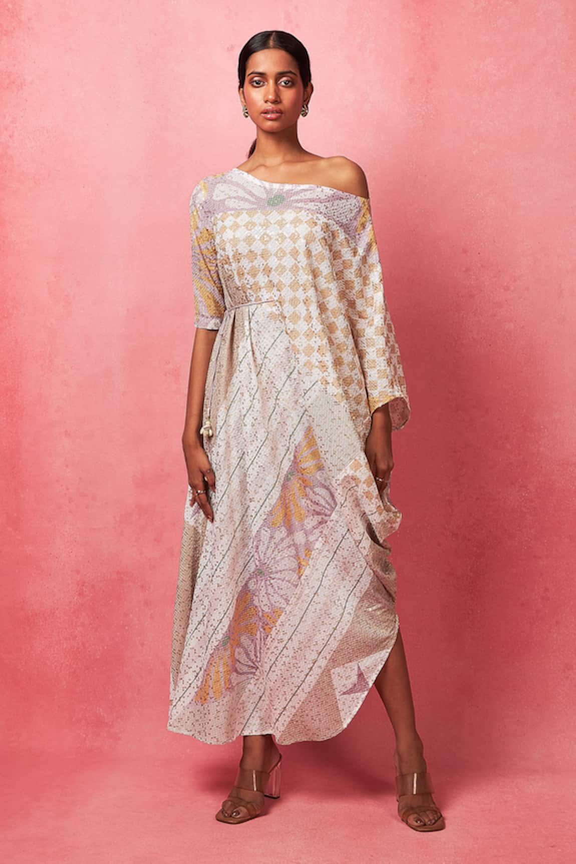 Vedika M Sequin Embellished One Shoulder Dress 