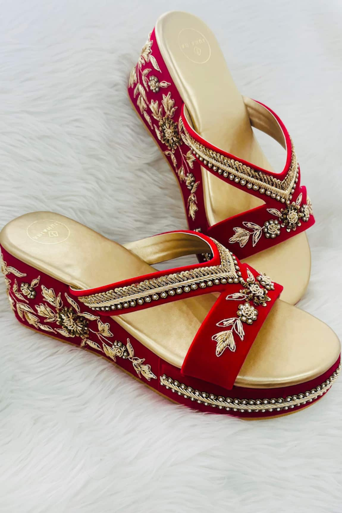 Rajasthani Stuff Waydika Floral Embroidered Wedges