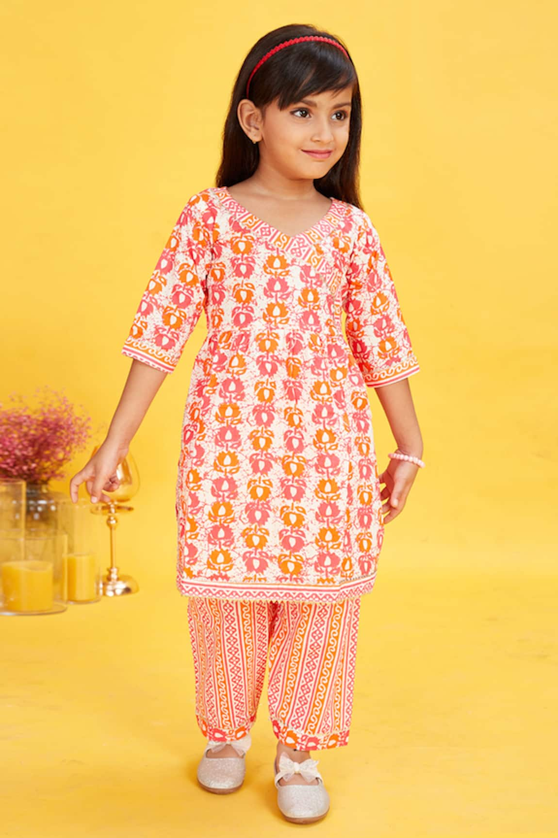 Maaikid Floral Bud Print Kurta With Pant