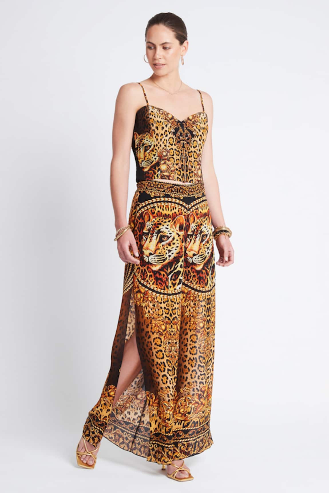 Zariaah Cleopatra Leopard Print Corset Top 